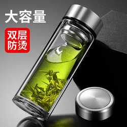 Large-Capacity Men's Portable High Borosilicate Double-Layer Glass Cup, Transparent and Thickened, Advertising Tea Cup, High-Temperature Resistant Water Cup Large-Capacity Men's Portable High Borosilicate Double-Layer Glass Cup, Transparent and Thickened, Advertising Tea Cup, High-Temperature Resistant Water Cup