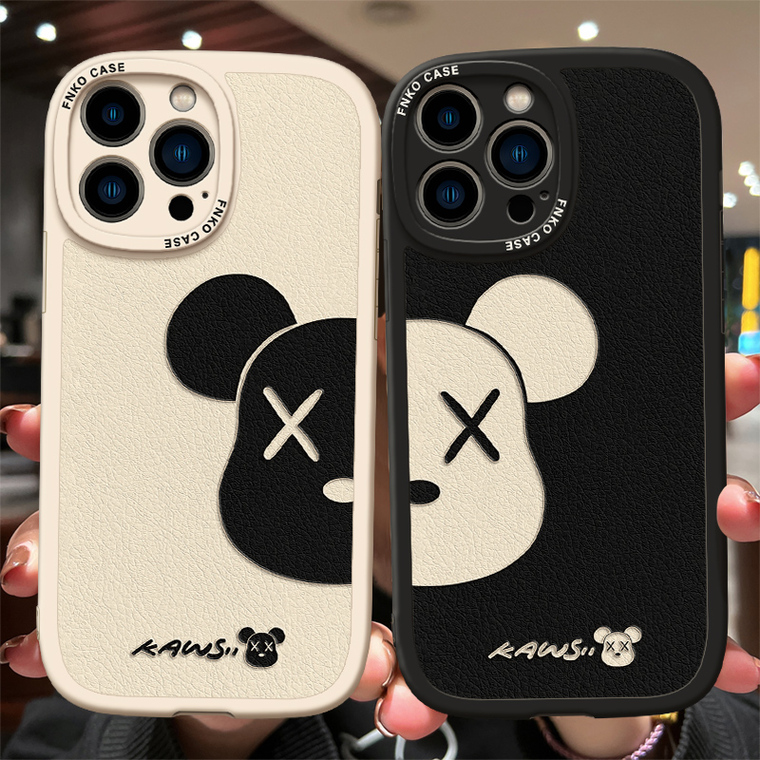 Kaws Bear Couples Silicone TPU 15, 14, 13, 12 iPhone Case