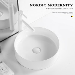 Kayasen Round Countertop Basin Balcony Ultra-Thin Trendy Washbasin Mini Small Household Ceramic Trendy Face Wash Basin Kayasen Round Countertop Basin Balcony Ultra-Thin Trendy Washbasin Mini Small Household Ceramic Trendy Face Wash Basin