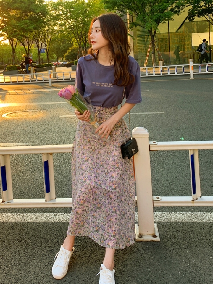 WO STUDIO 中长款碎花半身裙 WO STUDIO 中长款碎花半身裙