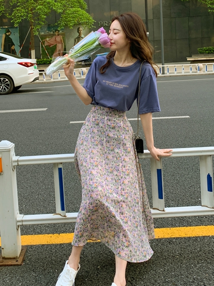 WO STUDIO 中长款碎花半身裙 WO STUDIO 中长款碎花半身裙