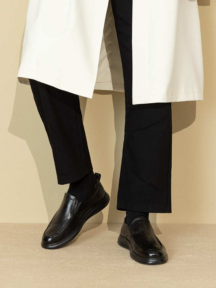 Aokang メンズ レザー ビジネス カジュアル シューズ - 春/秋