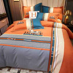 100% Thickened Brushed Cotton Four-Piece Set, Warm Fitted Sheet, Autumn and Winter Bed Sheet, Duvet Cover, Three-Piece Bedding Set 100% Thickened Brushed Cotton Four-Piece Set, Warm Fitted Sheet, Autumn and Winter Bed Sheet, Duvet Cover, Three-Piece Bedding Set