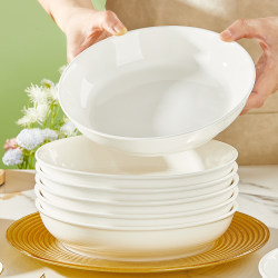 Ceramic Deep Plate, Large Dish for Home Use, Underglaze Color, Suitable for Steaming Eggs, Seafood, and Salads Ceramic Deep Plate, Large Dish for Home Use, Underglaze Color, Suitable for Steaming Eggs, Seafood, and Salads