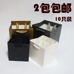 Square Paper Bags with Widened Bottom, Enlarged Handle, Kraft Paper Bags in Stock, Thickened Packaging Bags, High-End Floral W Square Paper Bags with Widened Bottom, Enlarged Handle, Kraft Paper Bags in Stock, Thickened Packaging Bags, High-End Floral W