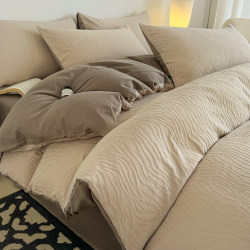 60s Cotton Double-layer Yarn Four-piece Set Class A pure cotton Jacquard Minimalist Accessible Luxury Bed Sheets Quilt Cover Bedding Three-piece Set 60s Cotton Double-layer Yarn Four-piece Set Class A pure cotton Jacquard Minimalist Accessible Luxury Bed Sheets Quilt Cover Bedding Three-piece Set