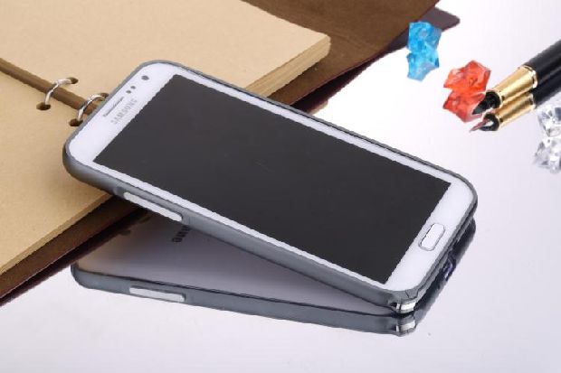 三星note2圆弧海马扣金属边框n7100/n7108超薄手机保护套n719外壳