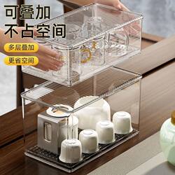 Tea set storage box with lid dustproof transparent tea table table top tea tea cup sorting storage Kung Fu teapot storage rack Tea set storage box with lid dustproof transparent tea table table top tea tea cup sorting storage Kung Fu teapot storage rack