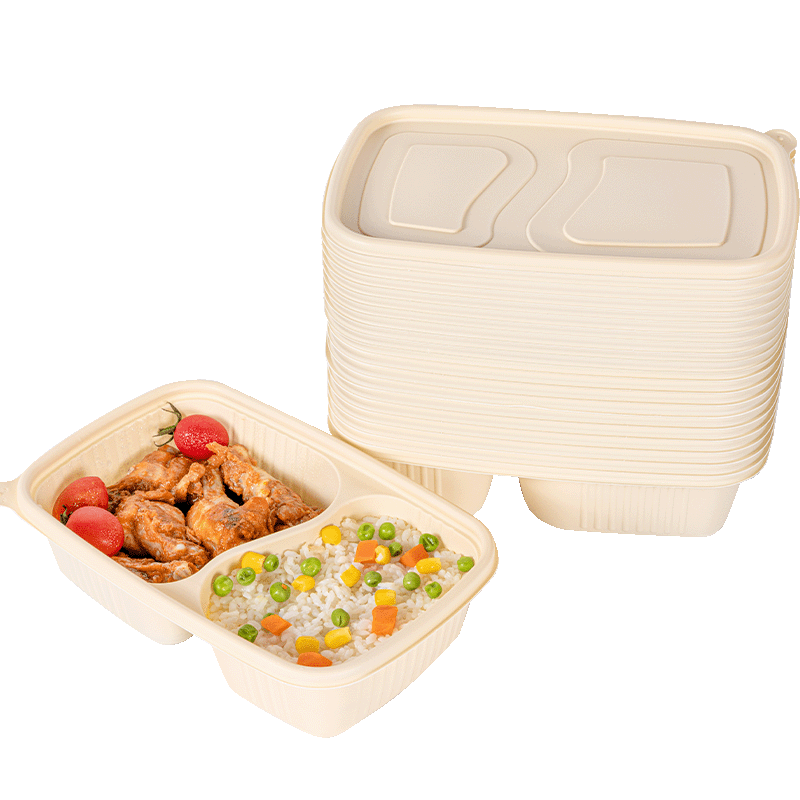 Yunlei disposable bowl double grid corn base food grade household square lunch box disposable takeaway packaging box with lid
Yunlei disposable bowl double grid corn base food grade household square lunch box disposable takeaway packaging box with lid