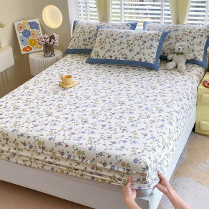 Class A full cotton old coarse cloth cover four seasons thickened pure cotton bed cover cotton linen linen small floral full enclosure mattress cover 
Class A full cotton old coarse cloth cover four seasons thickened pure cotton bed cover cotton linen linen small floral full enclosure mattress cover