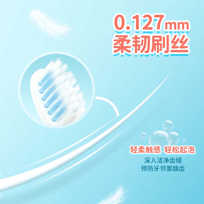 HAO TE JIAN 어린이용 부드러운 칫솔 작은 머리 잇몸 보호 3-6-12세 이상 소년, 소녀 및 학생용 4팩-