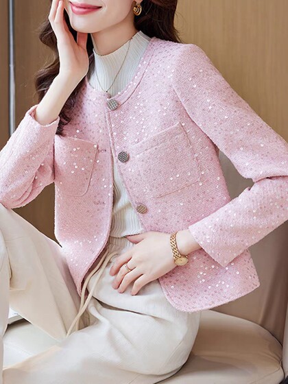 Small fragrance style pink long-sleeved women's short jacket for spring and autumn new style 2025 casual temperament versatile cardigan autumn top
Small fragrance style pink long-sleeved women's short jacket for spring and autumn new style 2025 casual temperament versatile cardigan autumn top
