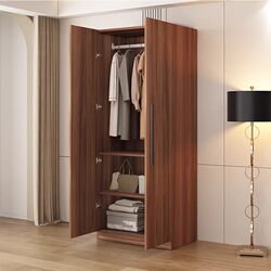 New Chinese-Style Two-Door Solid Wood Wardrobe for Home Bedroom Balcony Narrow Cabinet Storage Cabinet Small Apartment No Installation Required New Chinese-Style Two-Door Solid Wood Wardrobe for Home Bedroom Balcony Narrow Cabinet Storage Cabinet Small Apartment No Installation Required