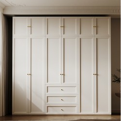 2025 New Popular French-Style Light Luxury Cream-Colored Wardrobe, Ready-Made Cabinet for Master Bedroom, Home Use, Small Apartment, Assembled Wardrobe 2025 New Popular French-Style Light Luxury Cream-Colored Wardrobe, Ready-Made Cabinet for Master Bedroom, Home Use, Small Apartment, Assembled Wardrobe