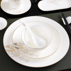 Dishes, plates, spoons, bone china box tableware set Dishes, plates, spoons, bone china box tableware set