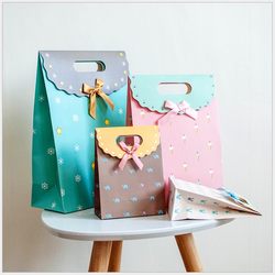 Bow-Knot Gift Bag, Hand-Held Paper Box, Adhesive Wedding Card Paper Gift Bag, Birthday Gift Bag, Paper Bag Bow-Knot Gift Bag, Hand-Held Paper Box, Adhesive Wedding Card Paper Gift Bag, Birthday Gift Bag, Paper Bag