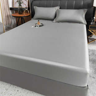 单品床笠纯色水洗真丝冰丝冰凉丝滑透气床罩1.5米1.8米床上用品2