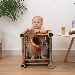 Baby chair dining chair pure handmade natural mother and child bamboo chair Baby chair dining chair pure handmade natural mother and child bamboo chair