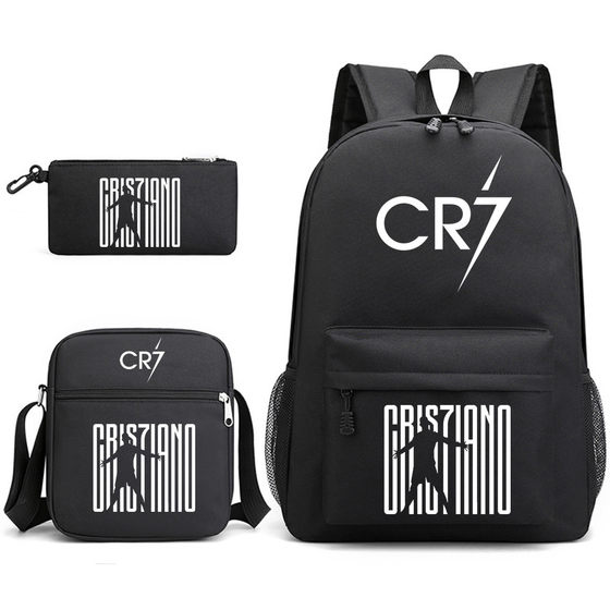 CR7 school bag backpack CR single shoulder backpack pen bag three-piece canvas bag large capacity travel leisure bag new 
CR7 school bag backpack CR single shoulder backpack pen bag three-piece canvas bag large capacity travel leisure bag new