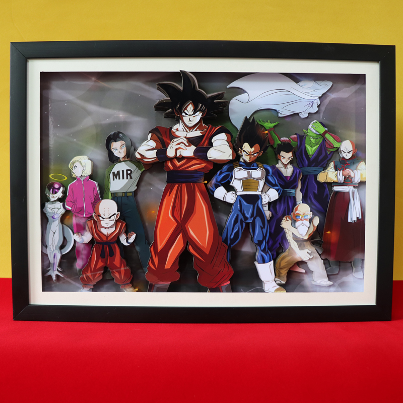 ドラゴンボール 孫悟空 アートフレーム 壁掛け3D絵 1点 ドラゴンボール孫悟空3Dコラージュ絵画 - 日本アニメ装飾