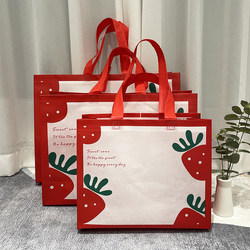 New Year Red Strawberry Tote Bag Children's Clothing Non-Woven Bag Clothing Store Cute Packaging Bag Fruit Gift Bag New Year Red Strawberry Tote Bag Children's Clothing Non-Woven Bag Clothing Store Cute Packaging Bag Fruit Gift Bag