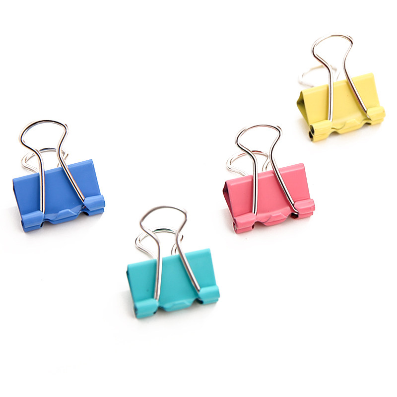 무료 배송 델리 8555ES 컬러 롱 테일 클립 19MM 더브테일 클립 빌 클립 철 클립 책 클립 사무실-