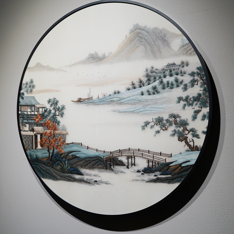 Suzhou Embroidery Landscape Painting - New Chinese Zen Decor