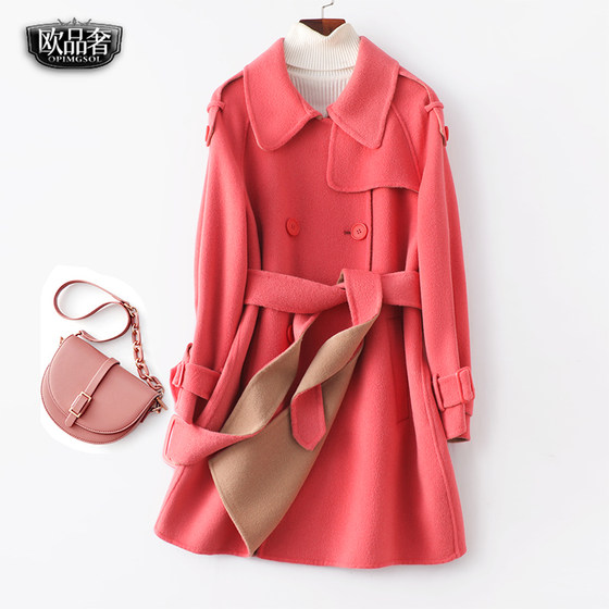 Double -sided cashmere coat female medium long lace waist -reducing fashion reduction fashion small spring and autumn new Korean woolen coat
Double -sided cashmere coat female medium long lace waist -reducing fashion reduction fashion small spring and autumn new Korean woolen coat