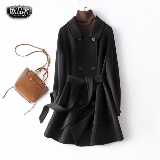 Cashmere Coat for women's mid-length lace-up waist black slimming double-sided wool spring and autumn suffering high-end wool coat for women
Cashmere Coat for women's mid-length lace-up waist black slimming double-sided wool spring and autumn suffering high-end wool coat for women