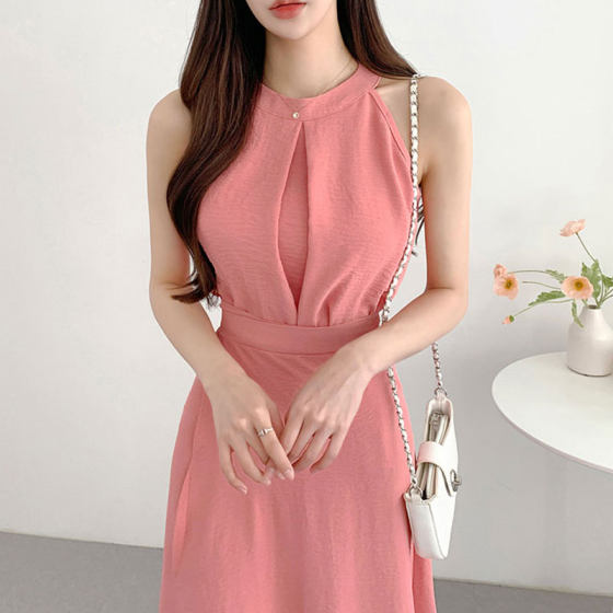 South Korea Chic Summer French Temperament Turning Neck Birle Bloodless Sleeve Vecent+Irregular Skill Skirt Set Woman South Korea Chic Summer French Temperament Turning Neck Birle Bloodless Sleeve Vecent+Irregular Skill Skirt Set Woman