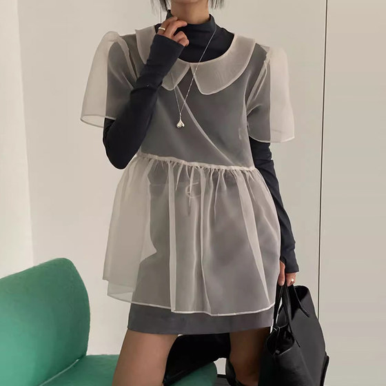 Liangliang Family Niche Personalized Doll Collar Perspective Laminated Shirt Women's Summer New French Spliced Ruffle Top
Liangliang Family Niche Personalized Doll Collar Perspective Laminated Shirt Women's Summer New French Spliced Ruffle Top