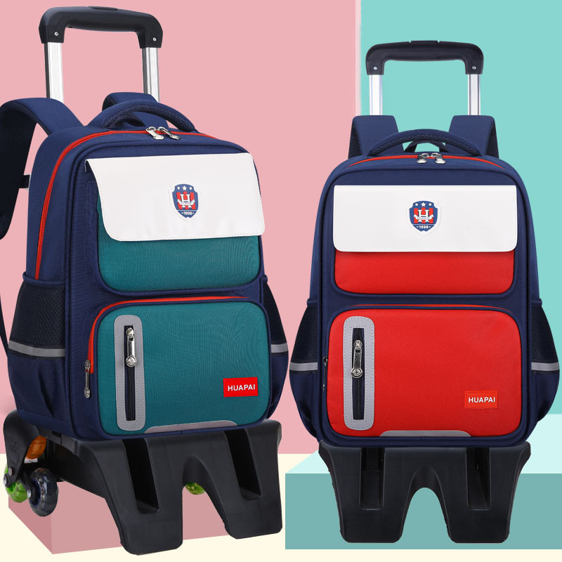 Bo mingxing School Rolling Backpack 6-Wheel Stair Climbing