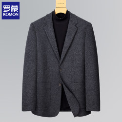 Romon Twill Wool Casual Blazer Men's Korean Style Slim Fit Non-Iron Business Suit Small Suit Jacket Men's Romon Twill Wool Casual Blazer Men's Korean Style Slim Fit Non-Iron Business Suit Small Suit Jacket Men's