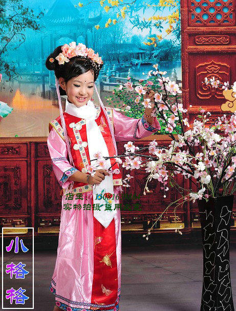 儿童古装 影楼服饰 舞台演出服/古代旗装/清朝小格格小燕子紫