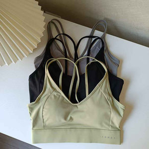 Integrated thin belt sports underwear shock-proof gathering fitness bra beautiful back yoga quick-drying running bra fixed chest pad 
Integrated thin belt sports underwear shock-proof gathering fitness bra beautiful back yoga quick-drying running bra fixed chest pad