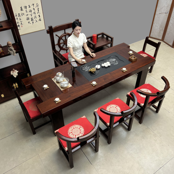 Old ship wood tea table tea table and chair combination office home living room solid wood tea table 2025 new high-end large table 
Old ship wood tea table tea table and chair combination office home living room solid wood tea table 2025 new high-end large table