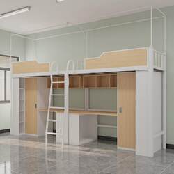 Staff bed and table combination bed student apartment bunk bed single desk iron bed bed frame Staff bed and table combination bed student apartment bunk bed single desk iron bed bed frame