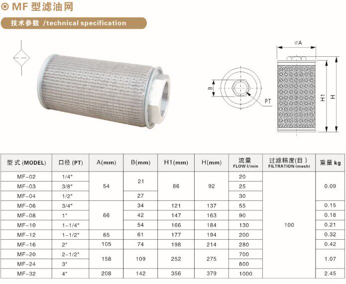 Подбор фильтра по размерам