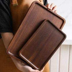 Japanese-Style Household Acacia Wood Solid Wood Rectangular Wooden Tray Coffee Cup Tea Tray Cup Tray Storage Plate Dinner Plate Japanese-Style Household Acacia Wood Solid Wood Rectangular Wooden Tray Coffee Cup Tea Tray Cup Tray Storage Plate Dinner Plate