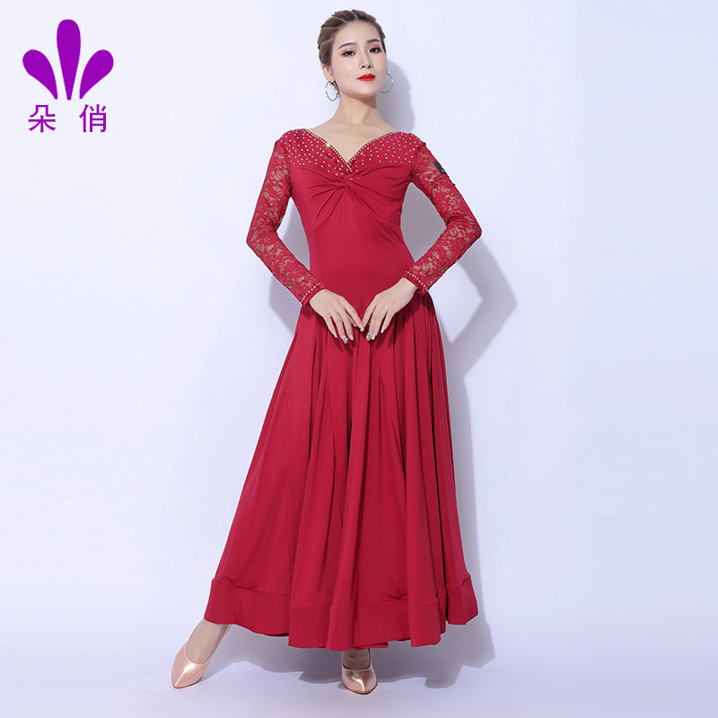 Vestido de Baile de Terciopelo para Mujer Duoqiao Vals, Tango y