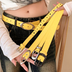 American Y2K Millennial Style Yellow Belt for Women Dopamine Niche High-End Feel to Match Skirts and Jeans Trendy Belt American Y2K Millennial Style Yellow Belt for Women Dopamine Niche High-End Feel to Match Skirts and Jeans Trendy Belt