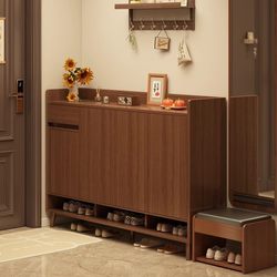 Solid Wood Shoe Cabinet for Home Entrance, Indoor New Chinese-Style Entryway Cabinet, Integrated Storage Cabinet Against the Wall, Shoe Rack Solid Wood Shoe Cabinet for Home Entrance, Indoor New Chinese-Style Entryway Cabinet, Integrated Storage Cabinet Against the Wall, Shoe Rack