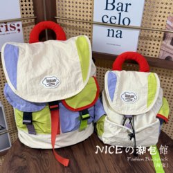 High-looking parent-child multifunctional contrasting color children's schoolbag High-looking parent-child multifunctional contrasting color children's schoolbag