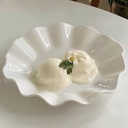 Ceramic Lotus Leaf Plate, Soup Plate, Vegetable Plate, Irregular Shape, Creative Household Fruit Plate, Tableware, Asymmetrical, Pure White, Trendy Ceramic Lotus Leaf Plate, Soup Plate, Vegetable Plate, Irregular Shape, Creative Household Fruit Plate, Tableware, Asymmetrical, Pure White, Trendy