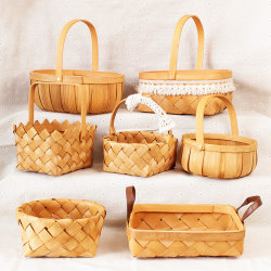 Picnic Basket Small Basket Bamboo Basket Storage Basket Rattan Round Kitchen Woven Fruit Egg Ginger Garlic Storage Box Picnic Basket Small Basket Bamboo Basket Storage Basket Rattan Round Kitchen Woven Fruit Egg Ginger Garlic Storage Box