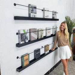 Creative Metal Iron Art Wall-Mounted Bookshelf, Trendy Wall Decoration Product, Magazine Storage Display Rack Creative Metal Iron Art Wall-Mounted Bookshelf, Trendy Wall Decoration Product, Magazine Storage Display Rack