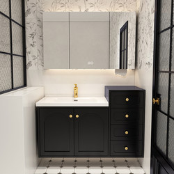French Retro Style Bathroom Cabinet Set Bathroom Cabinet Washbasin Smart Simple Washbasin Basin Cabinet Combination Black French Retro Style Bathroom Cabinet Set Bathroom Cabinet Washbasin Smart Simple Washbasin Basin Cabinet Combination Black