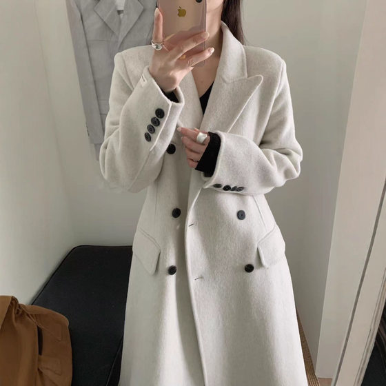 Waist-closed style double-sided wool coat with long slim waist suit collar thickened belt warm cashmere woolen jacket
Waist-closed style double-sided wool coat with long slim waist suit collar thickened belt warm cashmere woolen jacket