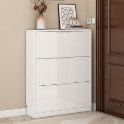 White Painted Ultra-Thin Shoe Cabinet for Home Entrance, 17cm Flip-Top Entryway Storage Cabinet, Integrated Wall-Mounted 2025 New Model White Painted Ultra-Thin Shoe Cabinet for Home Entrance, 17cm Flip-Top Entryway Storage Cabinet, Integrated Wall-Mounted 2025 New Model