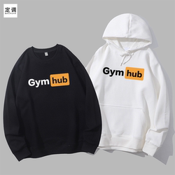 gymhub fun English fitness male and female couple fun spoof trendy round neck sweatshirt hoodie diy gymhub fun English fitness male and female couple fun spoof trendy round neck sweatshirt hoodie diy
